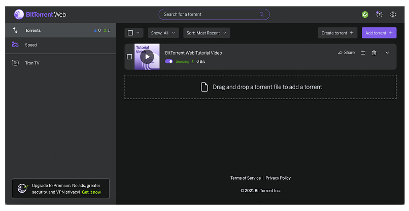 Graphic showing BitTorrent Web interface