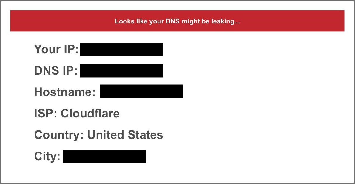 DNS leak test